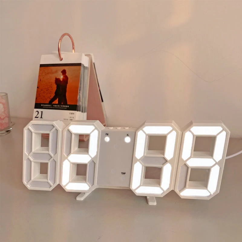 Digital Wall Clock Large LED Display USB-Powered