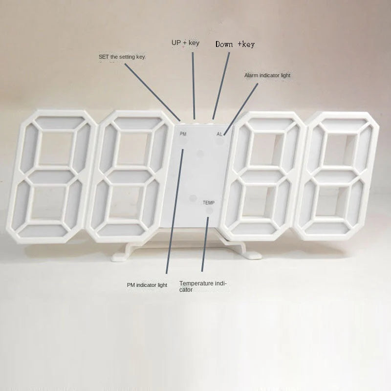 Digital Wall Clock Large LED Display USB-Powered