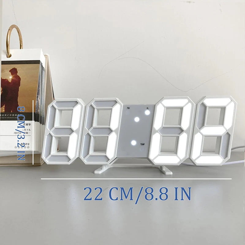 Digital Wall Clock Large LED Display USB-Powered