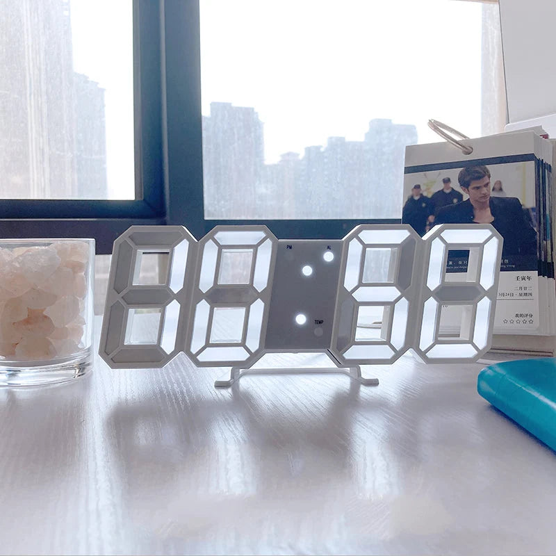Digital Wall Clock Large LED Display USB-Powered