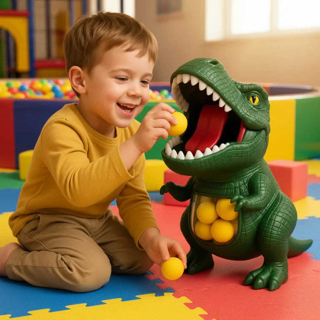 Dinosaur Target Game Manual Foam Ball Blaster