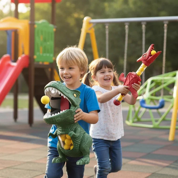Dinosaur Target Game Manual Foam Ball Blaster