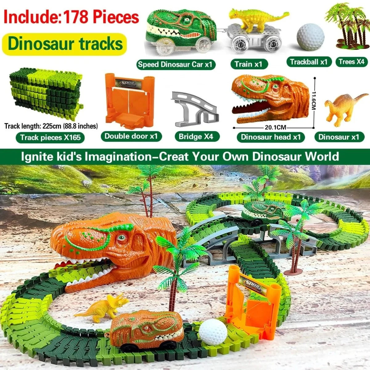 Dinosaur Train Playset Interactive Track BPA-Free ABS Plastic