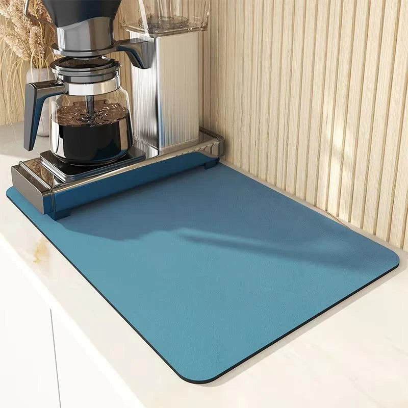 Dish Drying Mat Diatomaceous Earth Absorbent Non-Slip Rubber Base