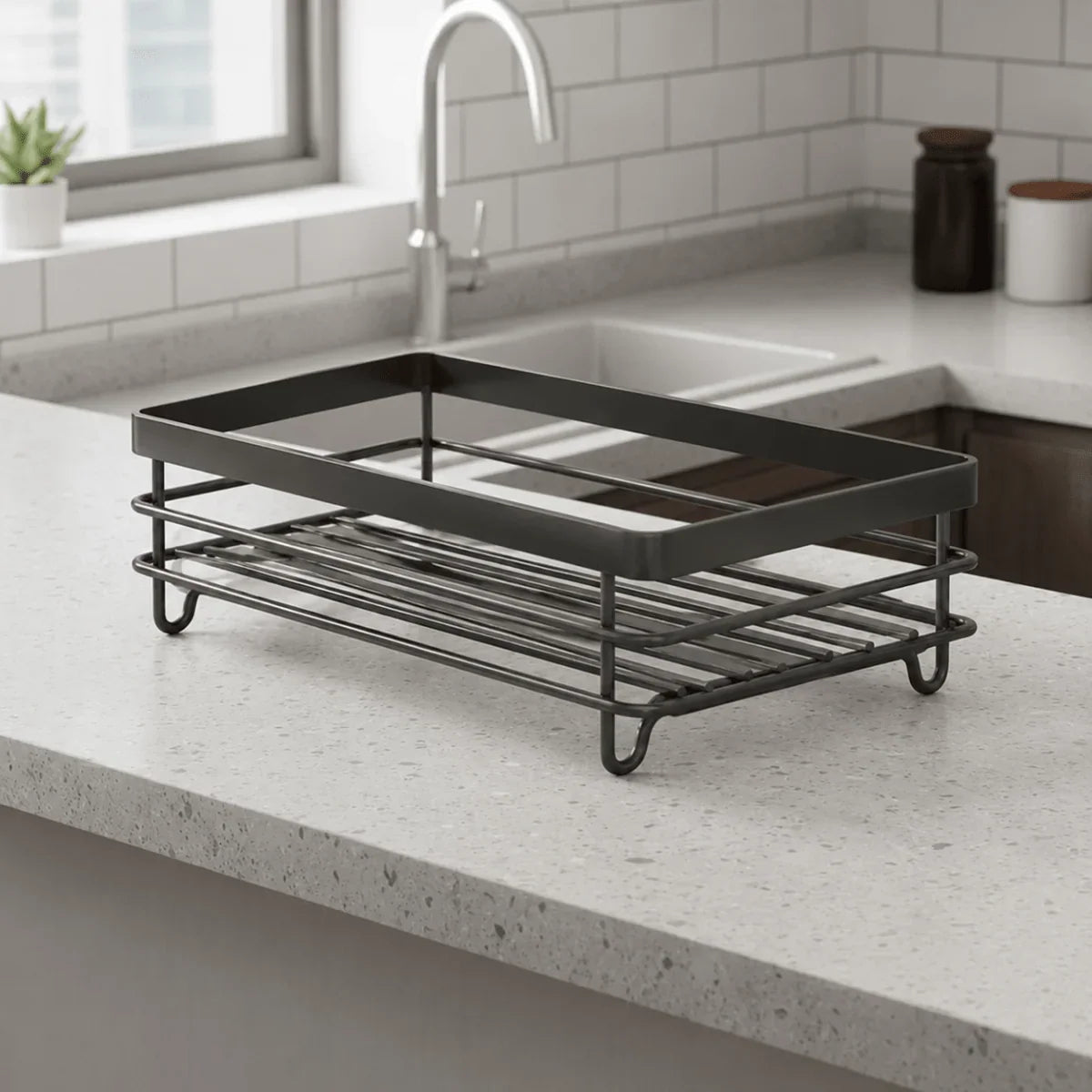 Dish Drying Rack Foldable Stainless Steel Non-Slip