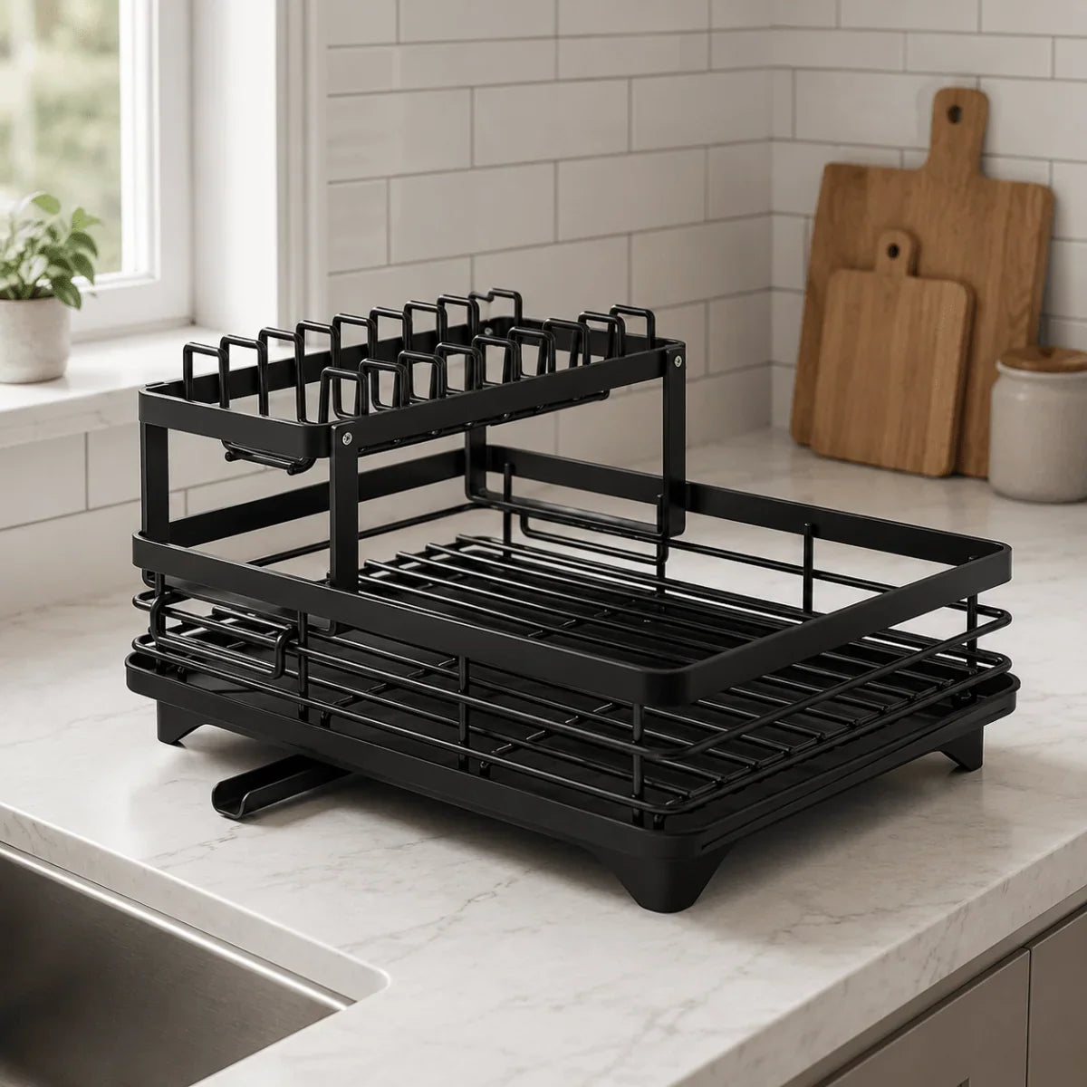 Dish Drying Rack Foldable Stainless Steel Non-Slip