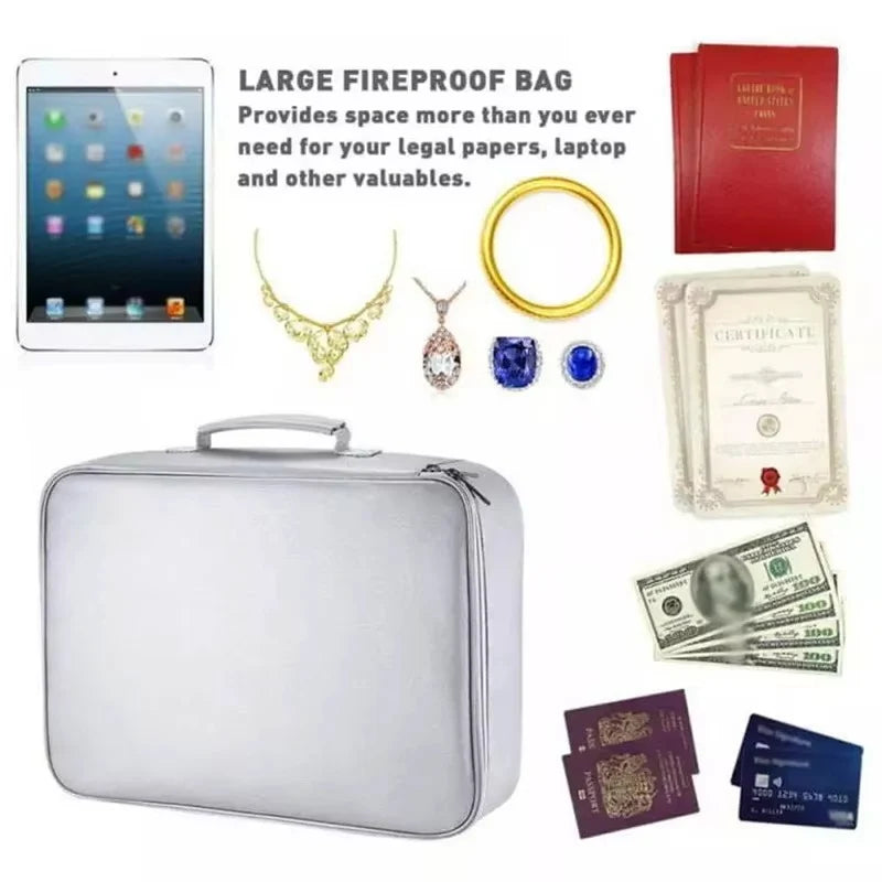 Document Organizer Bag Fire-Resistant Waterproof Reinforced Handles