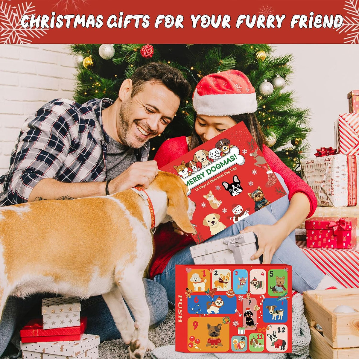 Dog Advent Calendar 12-Day Toy Assortment With Balls & Rope Toys