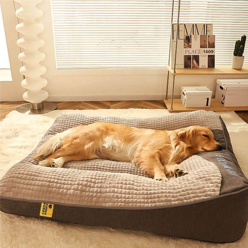 Dog Bed Orthopaedic Support Raised Headrest Washable Cover