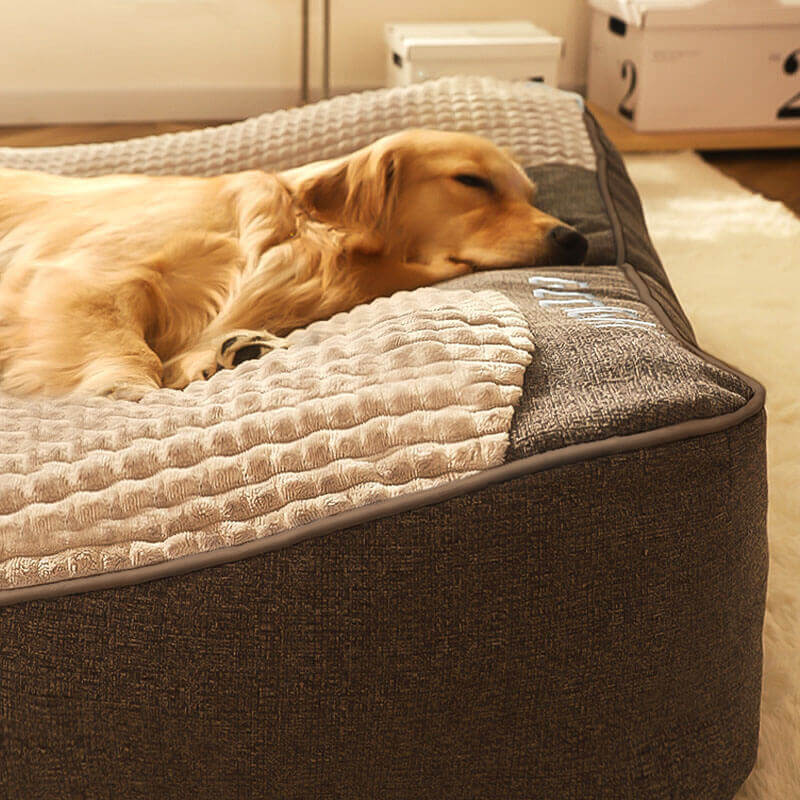 Dog Bed Orthopaedic Support Raised Headrest Washable Cover