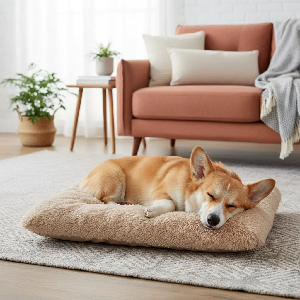 Dog Bed Orthopedic Waterproof Machine-Washable Faux Fur Cover