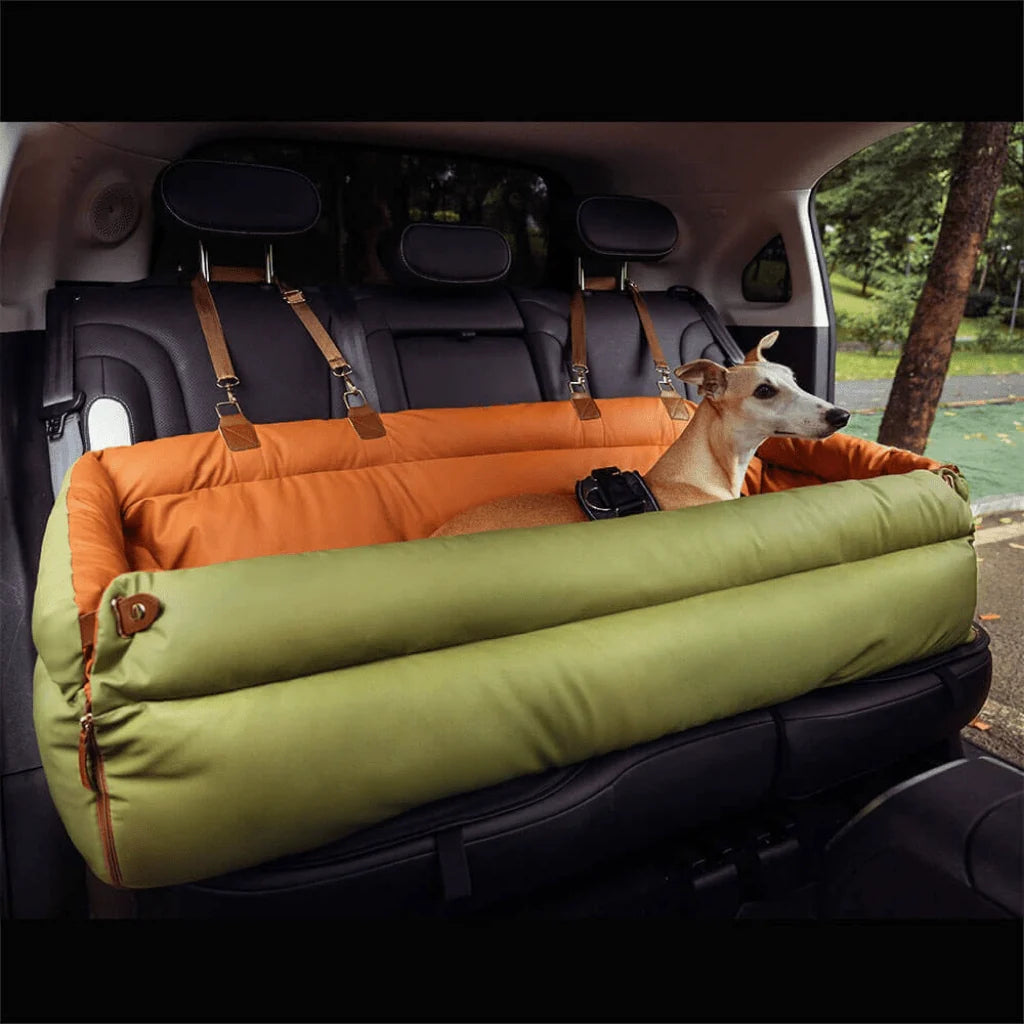 Dog Car Seat Bed Faux Leather Non-Slip Easy-Clean