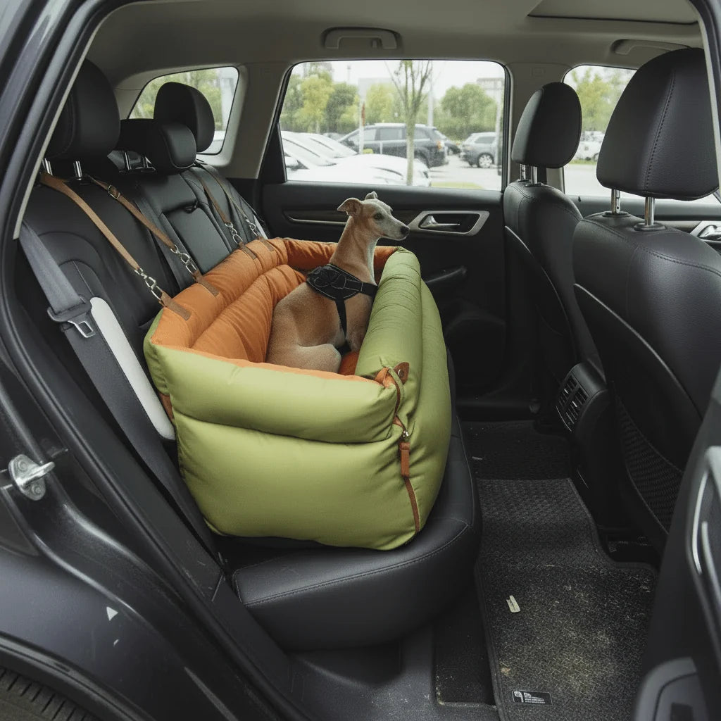 Dog Car Seat Bed Faux Leather Non-Slip Easy-Clean