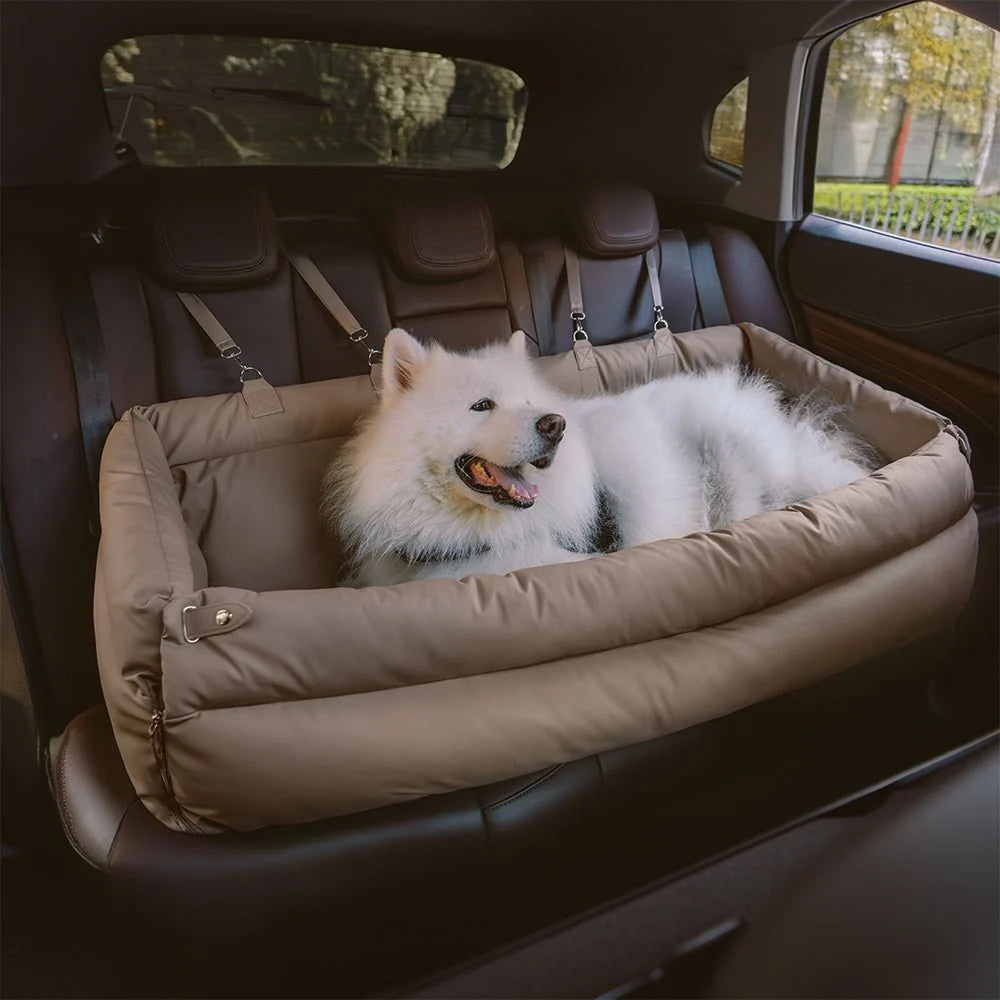 Dog Car Seat Bed Faux Leather Non-Slip Easy-Clean
