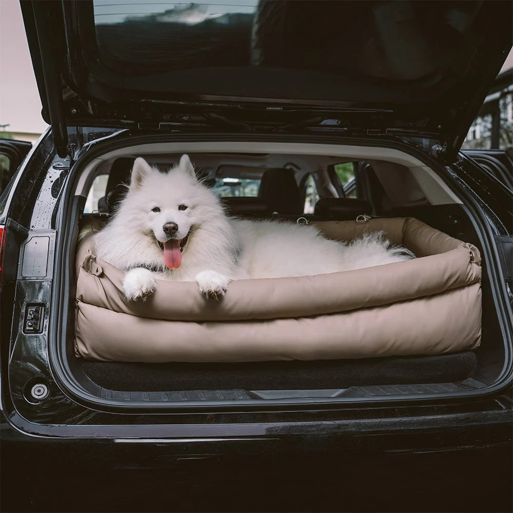 Dog Car Seat Bed Faux Leather Non-Slip Easy-Clean