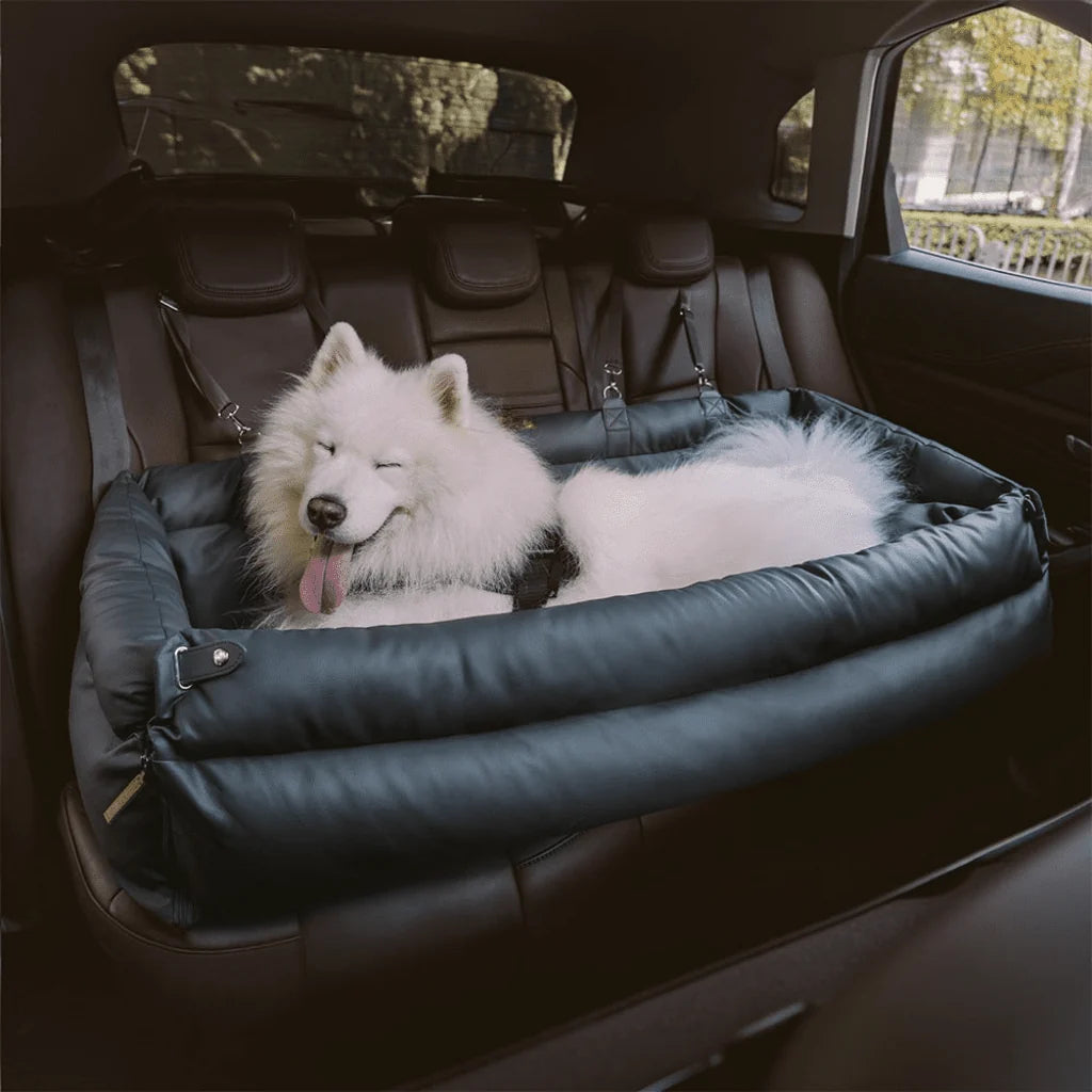 Dog Car Seat Bed Faux Leather Non-Slip Easy-Clean