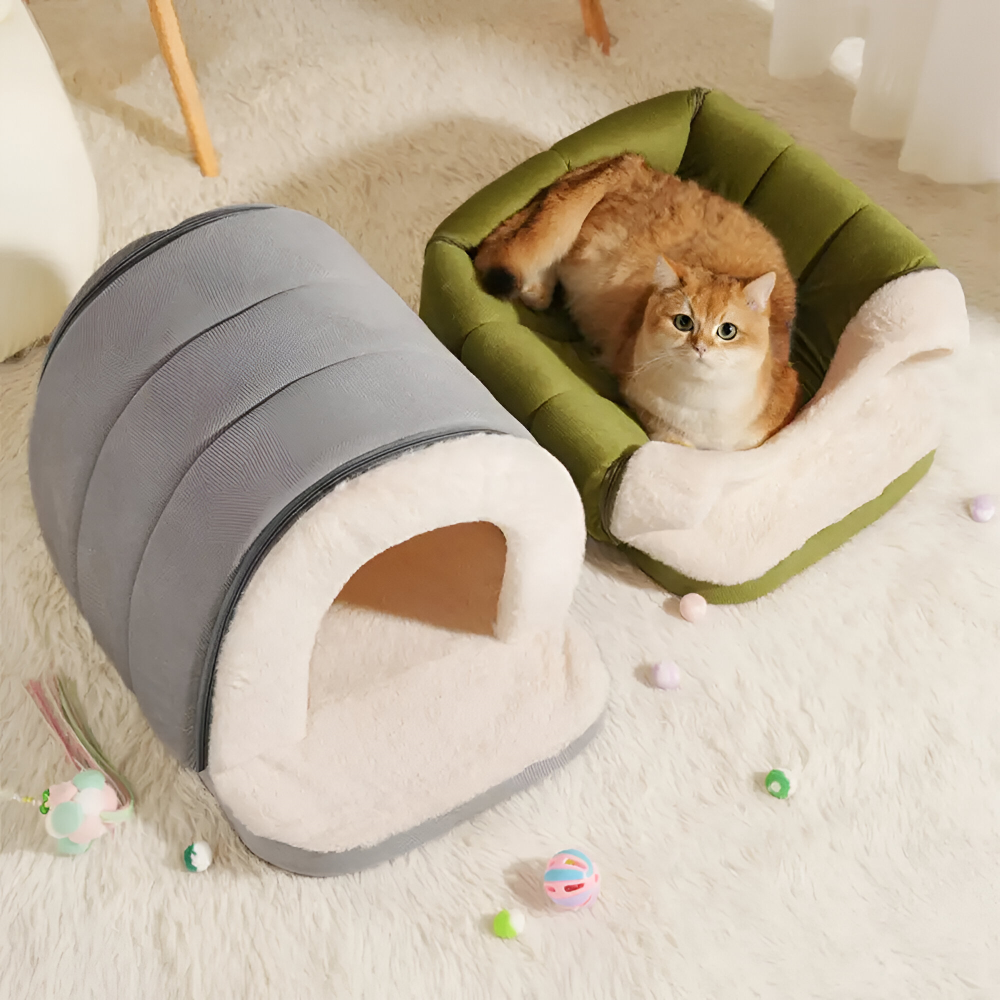 Dog & Cat Bed 2-in-1 Convertible Orthopedic Foam Machine-Washable