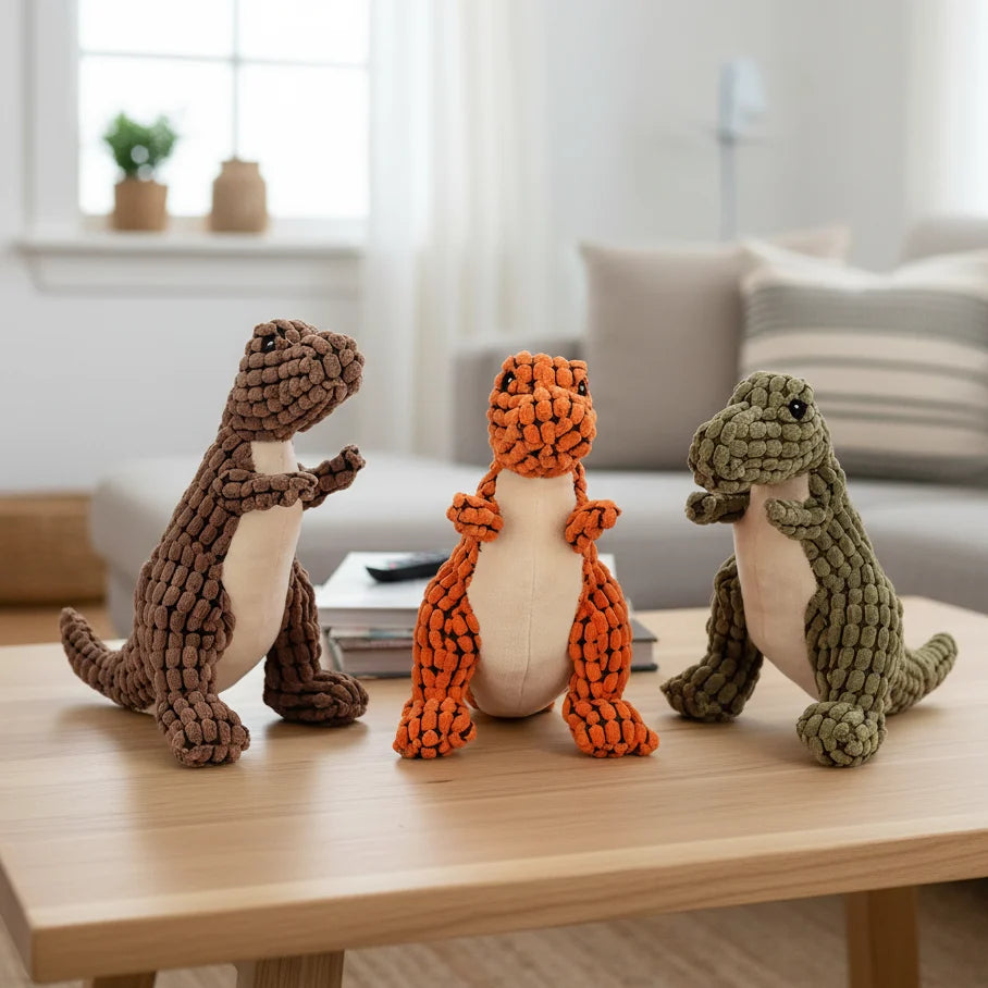 Dog Chew Toy Dinosaur Shape Durable Rubber