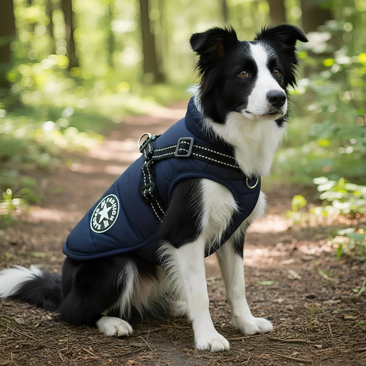 Dog Coat Padded Warm Lining Integrated Harness