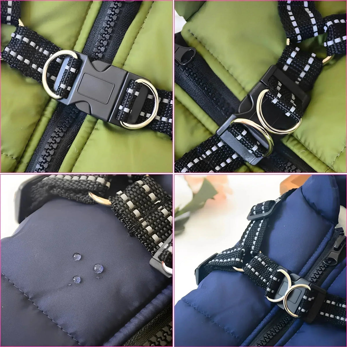 Dog Coat Padded Warm Lining Integrated Harness