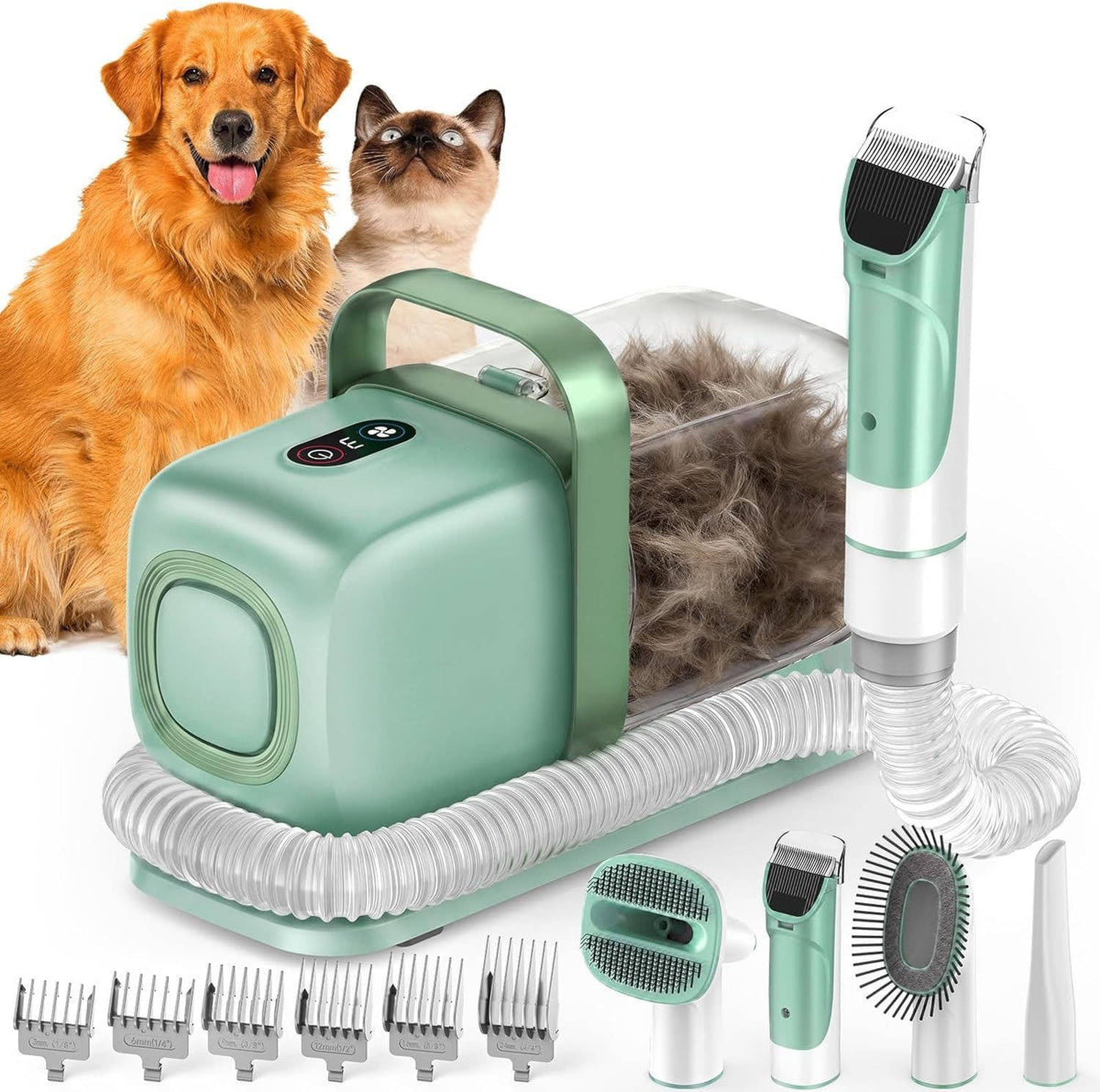 Dog Grooming Vacuum Kit Clipper & Deshedding Brush