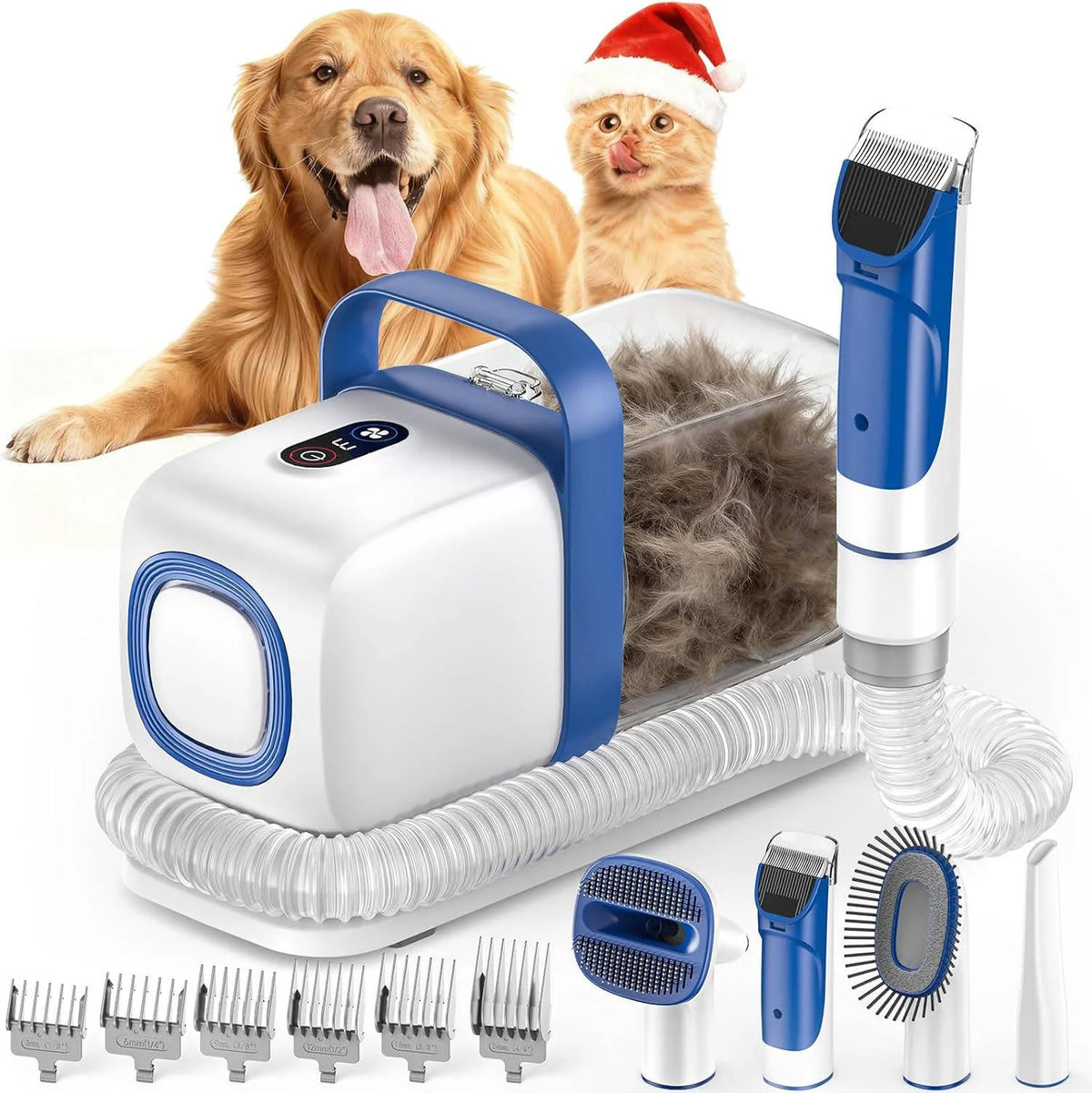 Dog Grooming Vacuum Kit Clipper & Deshedding Brush
