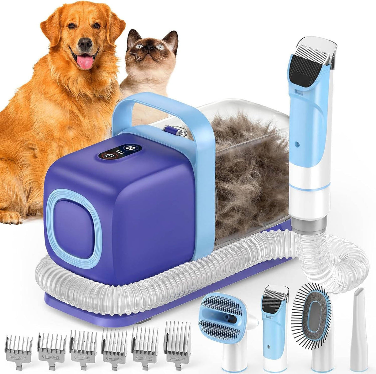 Dog Grooming Vacuum Kit Clipper & Deshedding Brush