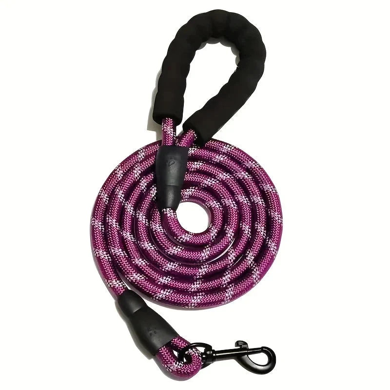 Dog Leash Reflective Stitching Padded Grip Double Rope Nylon
