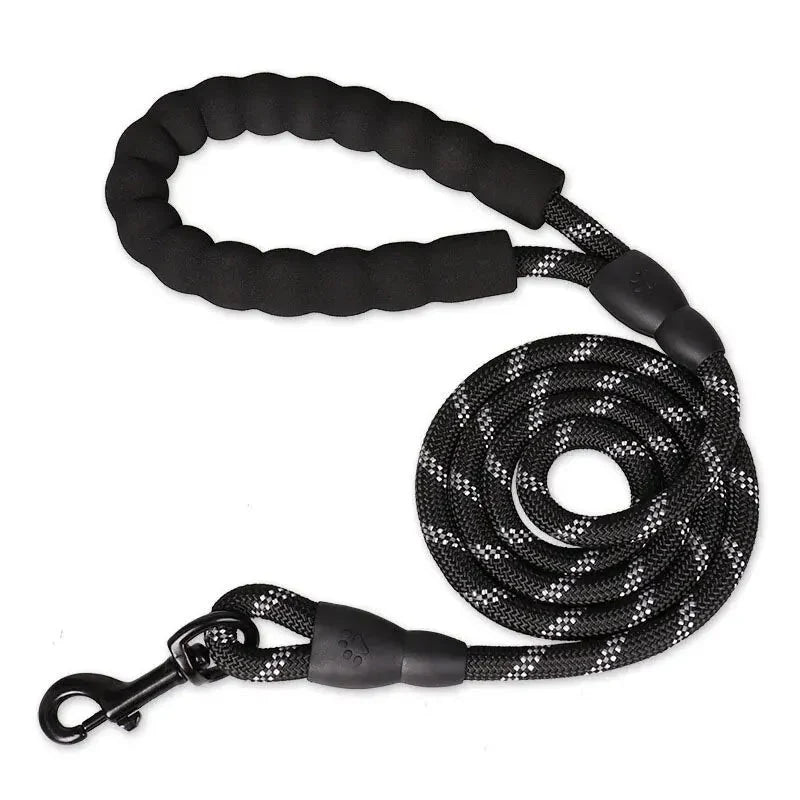 Dog Leash Reflective Stitching Padded Grip Double Rope Nylon