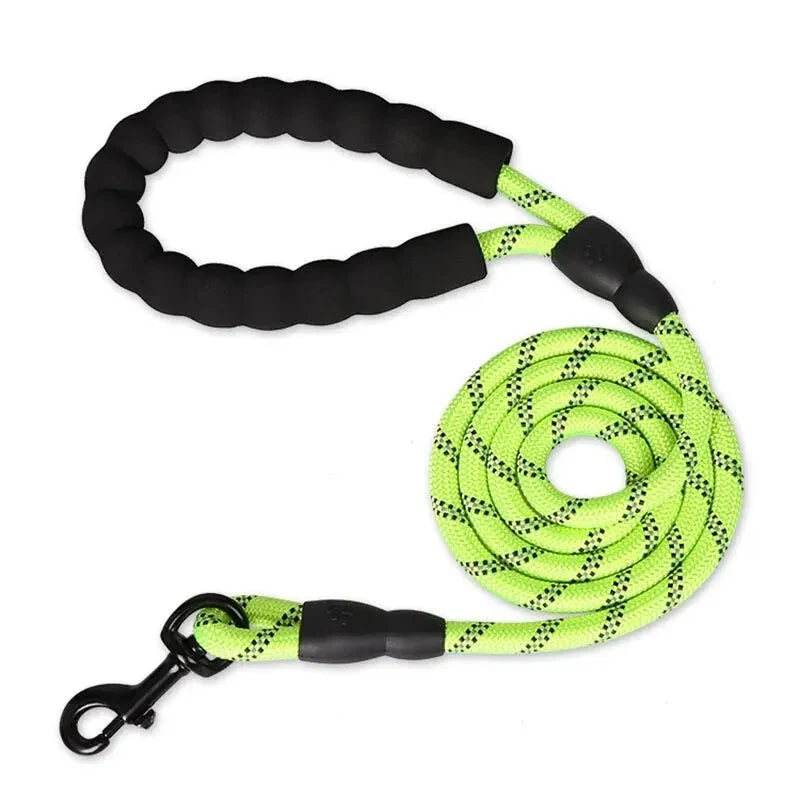 Dog Leash Reflective Stitching Padded Grip Double Rope Nylon