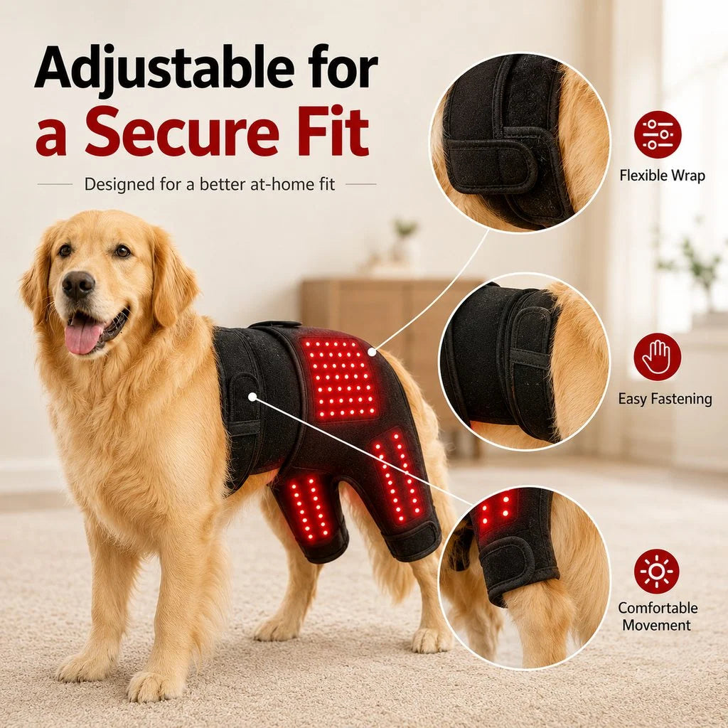 Dog Light Therapy Wrap Red & Near-Infrared Hands-Free Adjustable Fit