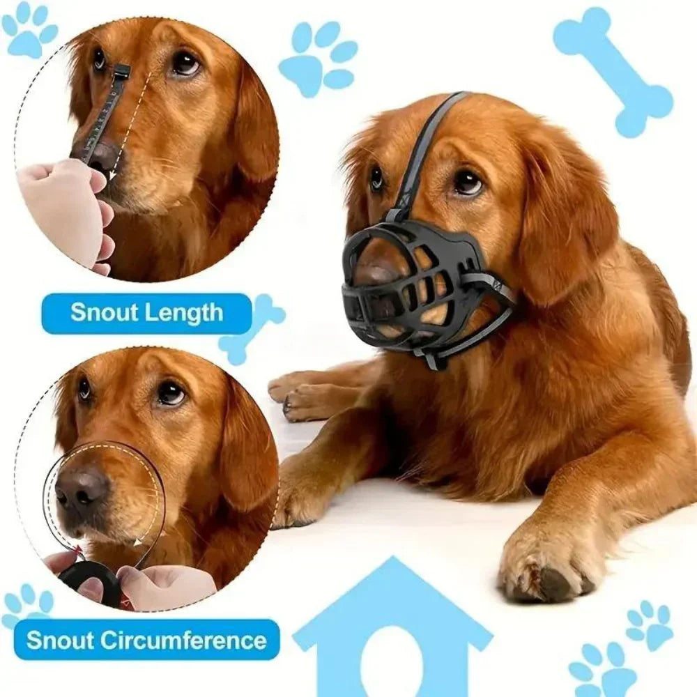 Dog Muzzle Breathable Mesh Adjustable Straps Six Sizes