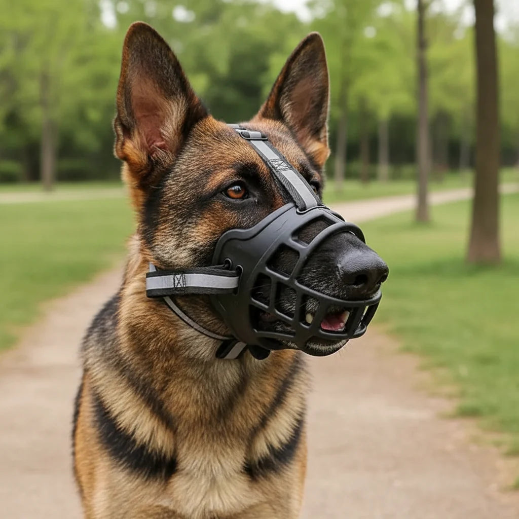 Dog Muzzle Breathable Mesh Adjustable Straps Six Sizes