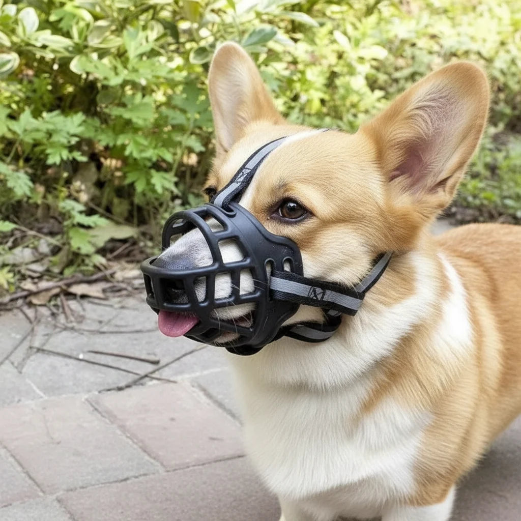Dog Muzzle Breathable Mesh Adjustable Straps Six Sizes