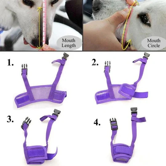 Dog Muzzle Soft Breathable Adjustable Open Design for Panting and Drinking