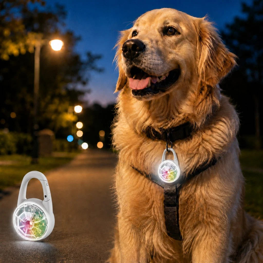 Dog Safety Light Clip-On RGB USB-C Rechargeable Water-Resistant