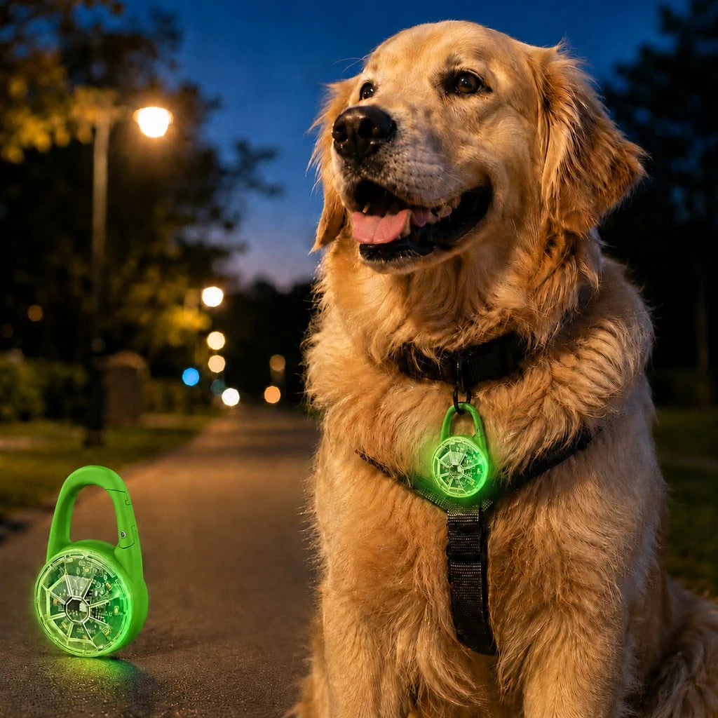 Dog Safety Light Clip-On RGB USB-C Rechargeable Water-Resistant