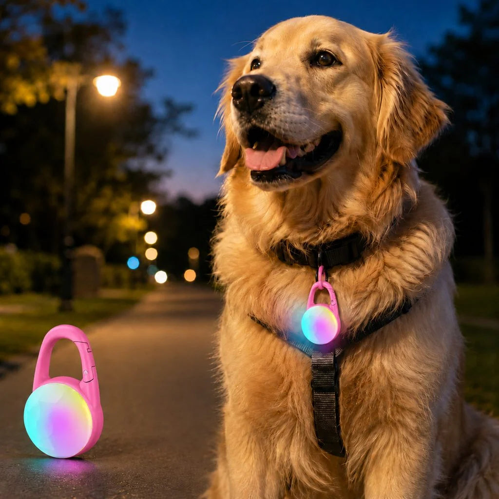 Dog Safety Light Clip-On RGB USB-C Rechargeable Water-Resistant