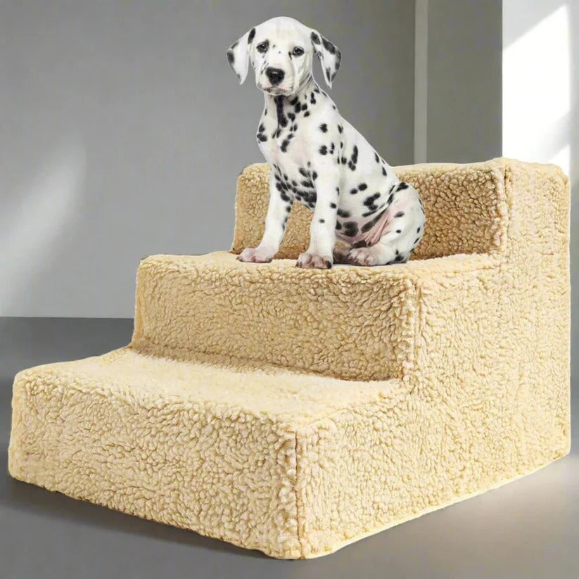 Dog Stairs Three-Step Removable Washable Fleece Cover