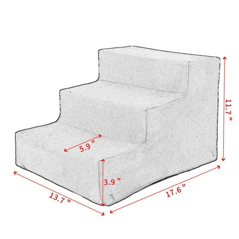 Dog Stairs Three-Step Removable Washable Fleece Cover