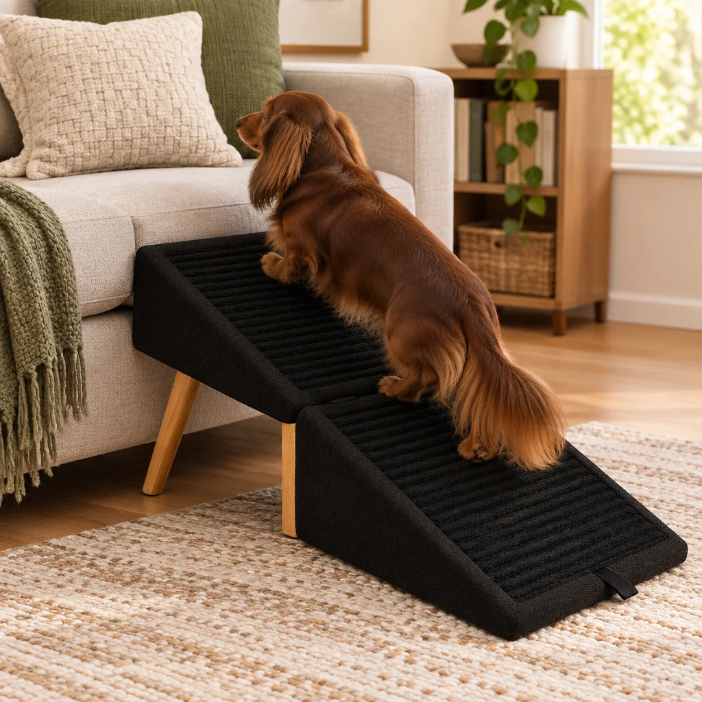 Dog Steps Foldable Cushioned Foam Wide Treads