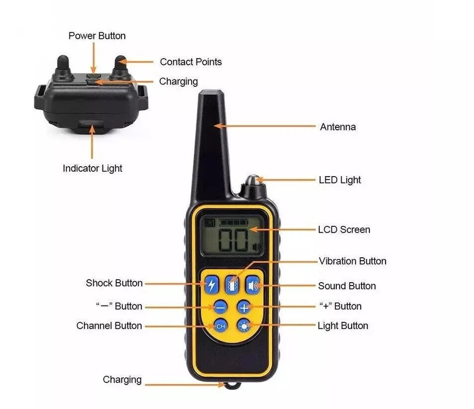 Dog Training Collar 2,600 Ft Range Waterproof