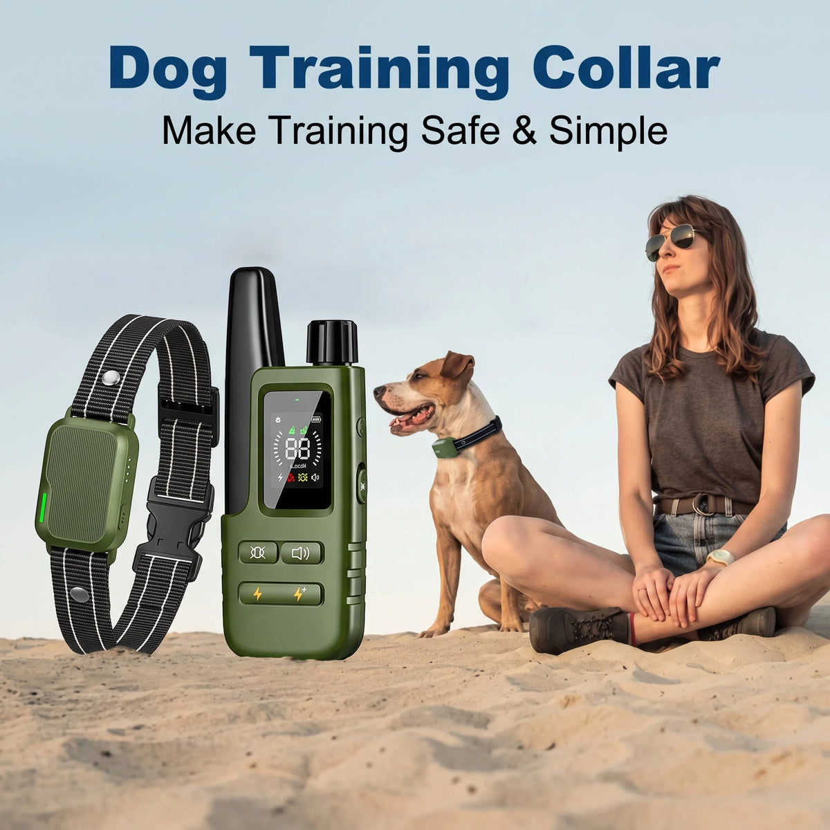 Dog Training Collar 3300 Ft Range Waterproof Dual-Dog Control