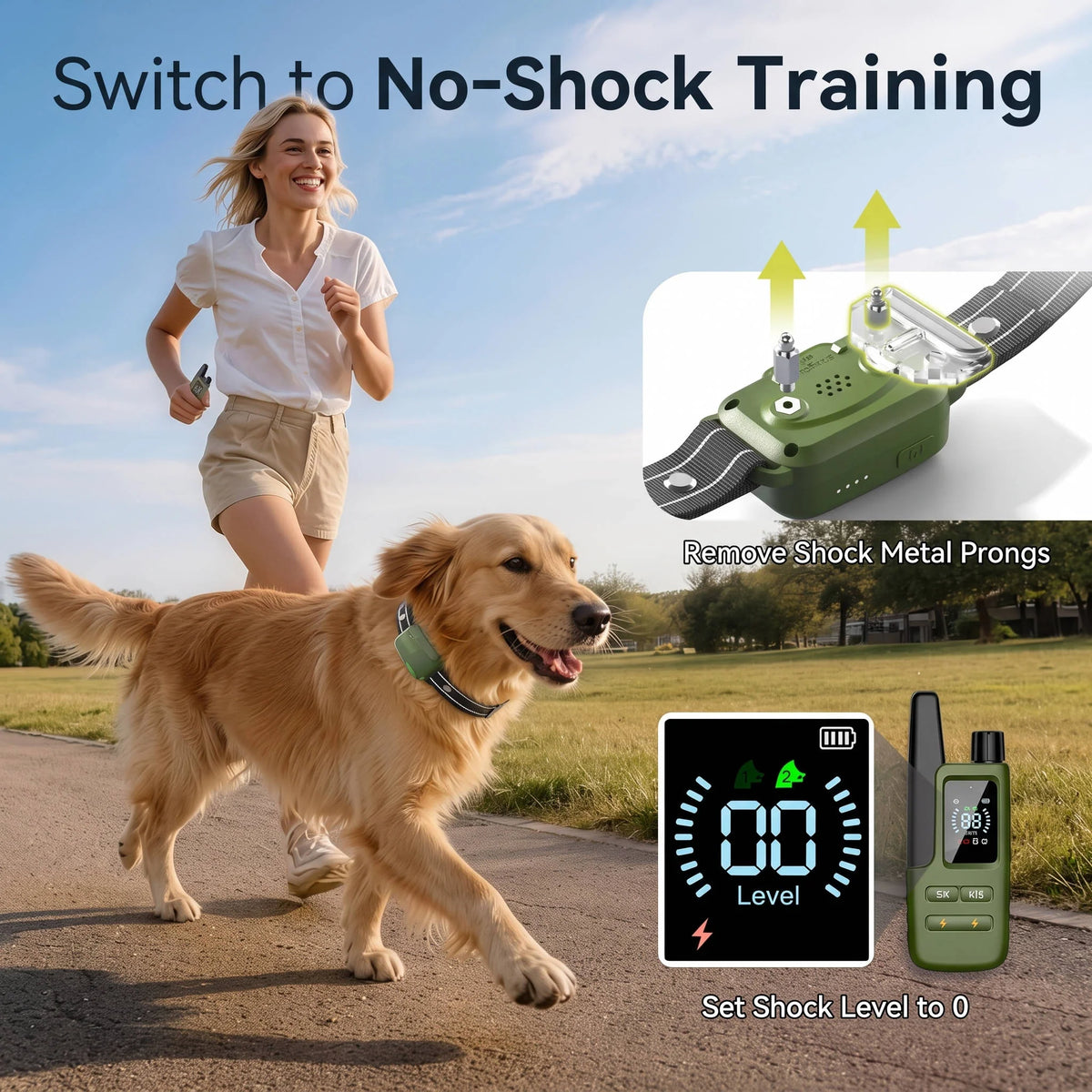 Dog Training Collar 3300 Ft Range Waterproof Dual-Dog Control