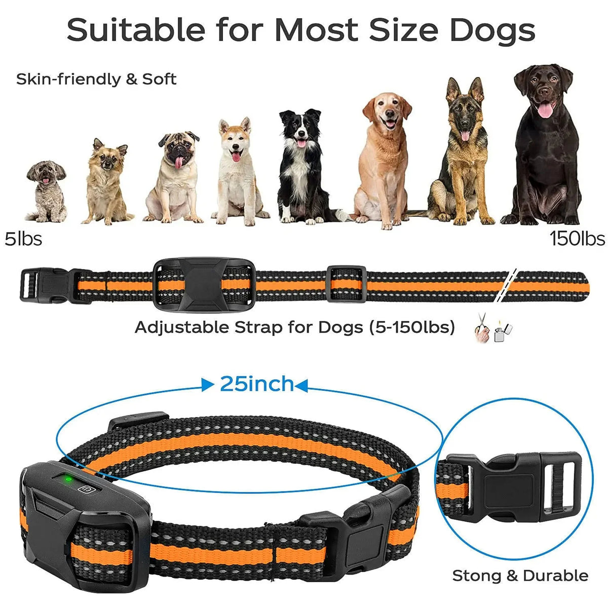 Dog Training Collar Waterproof Remote Control 0.62-Mile Range