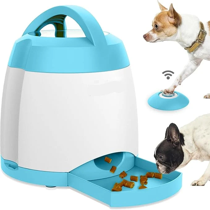 Dog Treat Dispenser Remote Squeaky Button Adjustable Portions