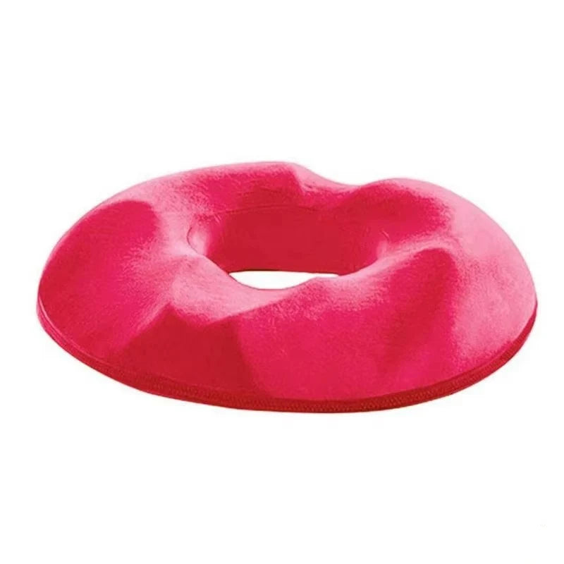 Donut Seat Cushion Memory Foam Open-Center Pressure Relief Breathable Cover