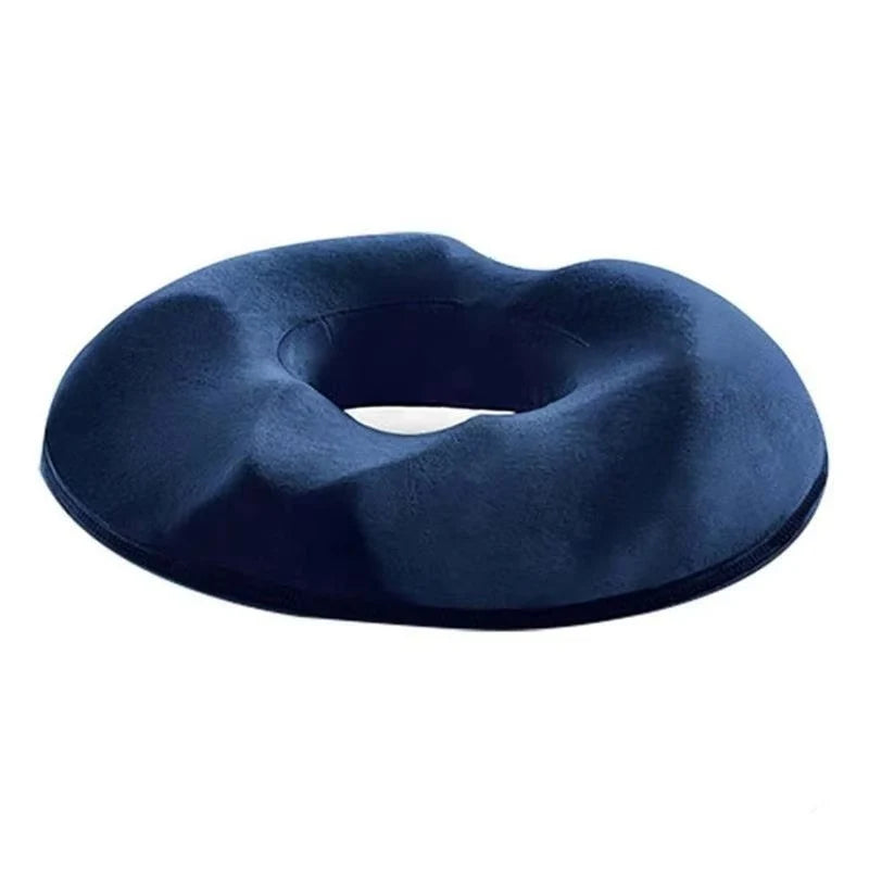 Donut Seat Cushion Memory Foam Open-Center Pressure Relief Breathable Cover