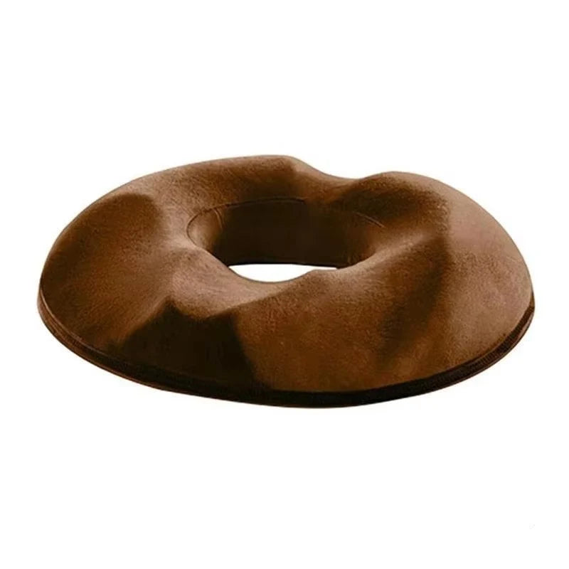 Donut Seat Cushion Memory Foam Open-Center Pressure Relief Breathable Cover