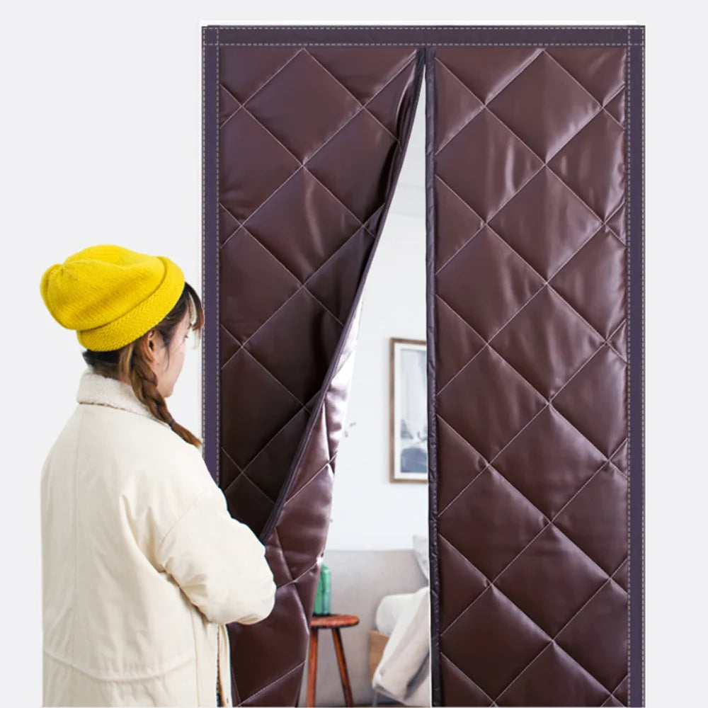 Door Curtain Quilted Insulated Magnetic Center Closure